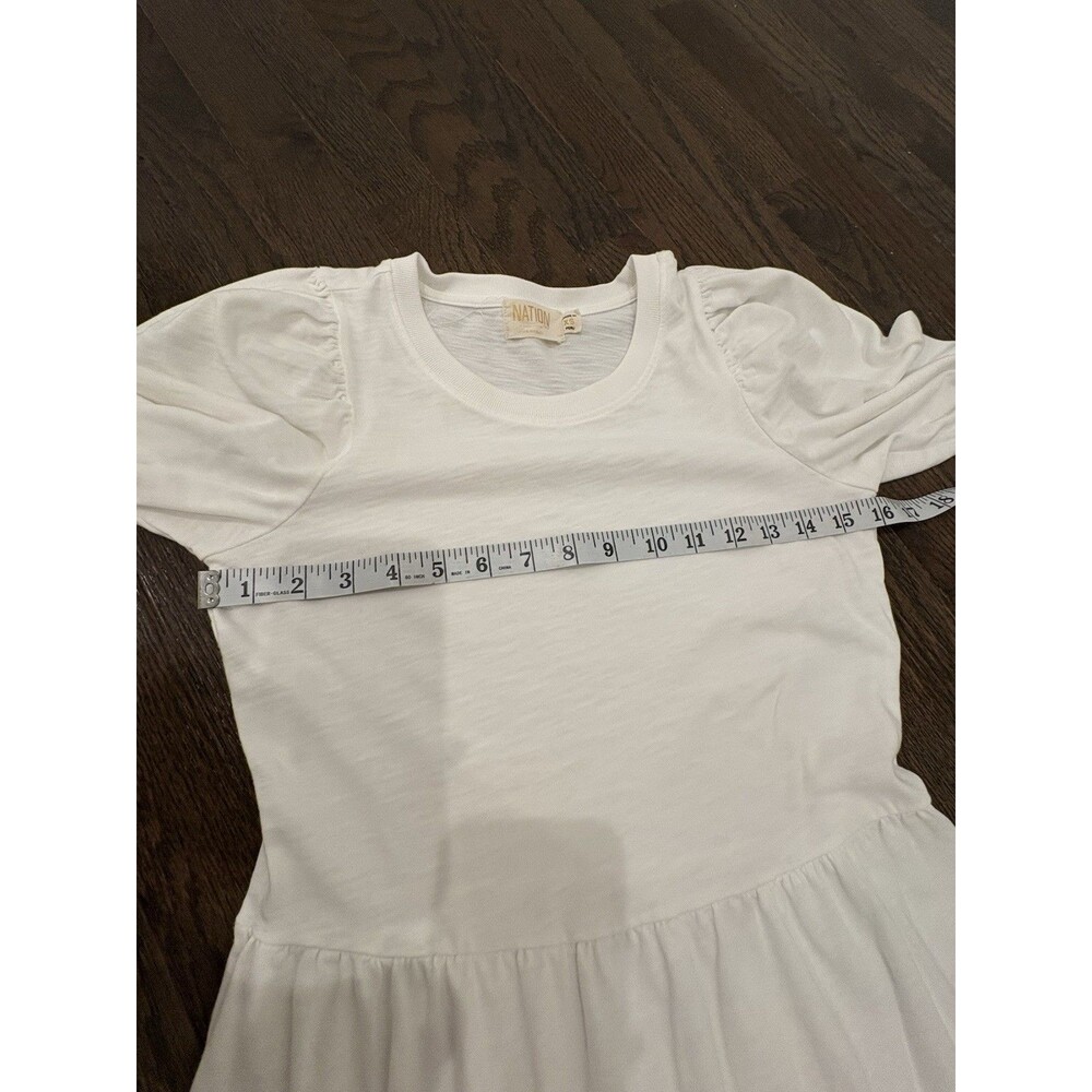Nation LTD Bettina Easy Peasant Dress in Optic White size xs Tiered - Picture 3 of 5
